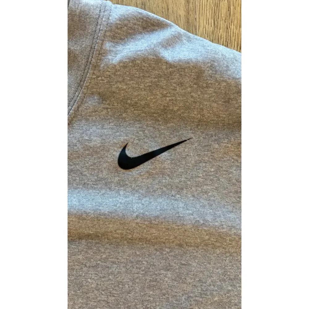 Nike Dri-FIT Long Sleeve Athletic Shirt Gray Mens Large Performance Training Tee